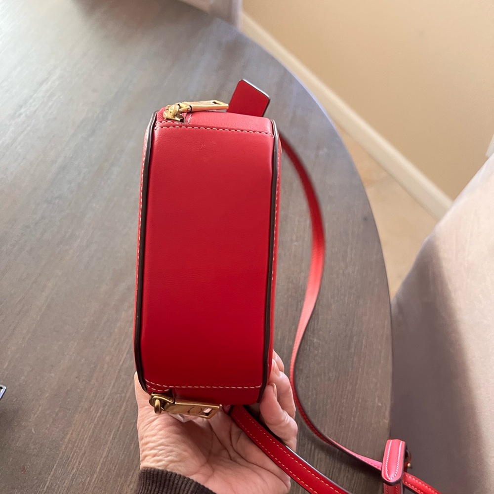 New Coach Mickey Red Round head Leather Crossbody Bag! - Picture 8 of 10